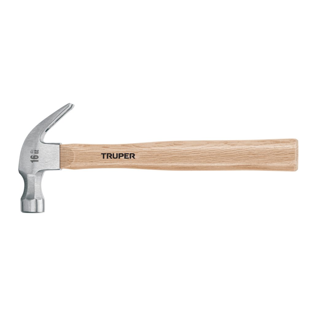 16752 / MA-16 Martillo pulido 16 oz uña curva mango madera Truper ...